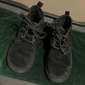 Black Suede Lace-Up Boots